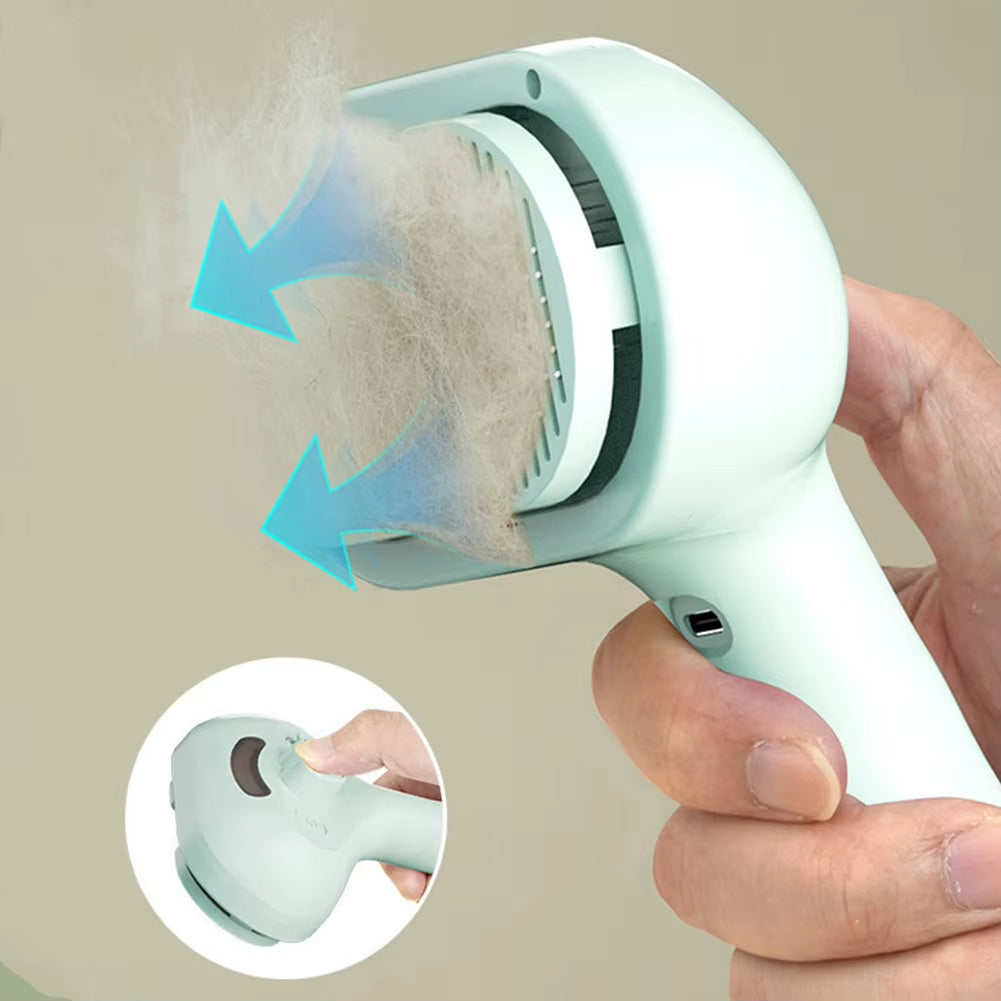 3 in 1 Cat Steam Brush with Release Button Cat Grooming Brush Rechargeable Cat Hair Brush Pet Brush for Cats Dogs Small Animals