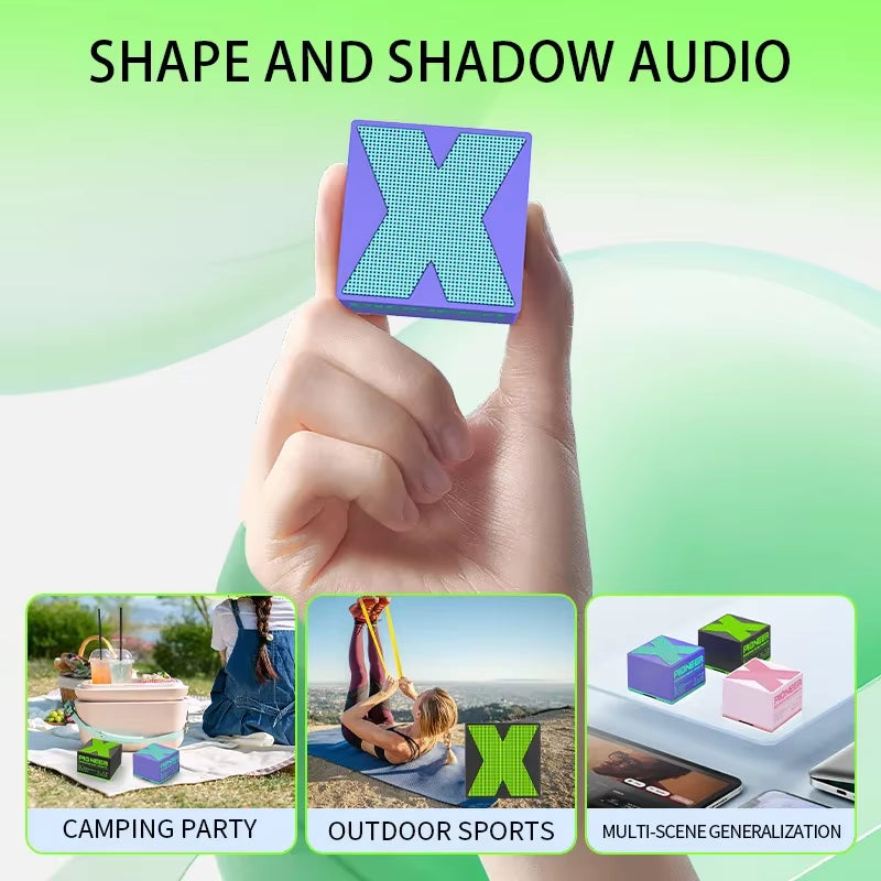 Mini Bluetooth Speaker Portable Stereo Sound Auto Pairing for Hands-Free Calling Travel Outdoor Wireless Speaker