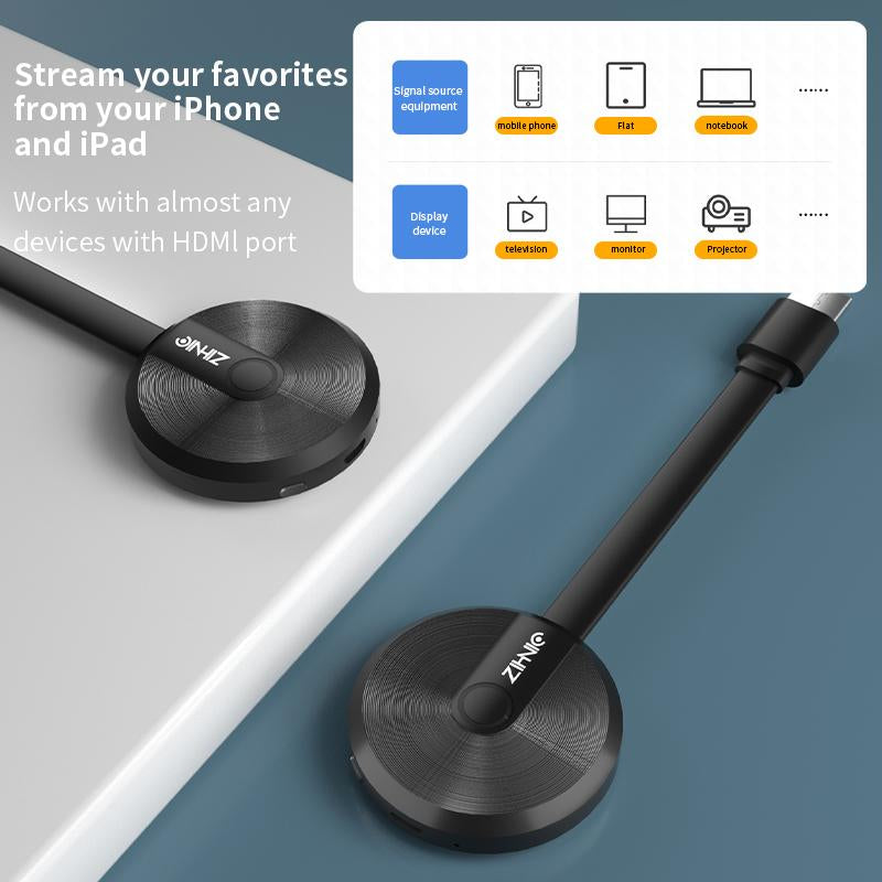 ZIHNIC Wireless Screen Projector HD TV Monitor Portable Mobile Phone Connection TV Monitor HD Wireless 5G 4K Horizontal and Vertical Screen Connector