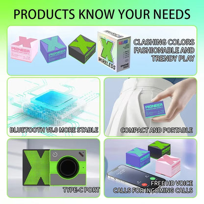 Mini Bluetooth Speaker Portable Stereo Sound Auto Pairing for Hands-Free Calling Travel Outdoor Wireless Speaker
