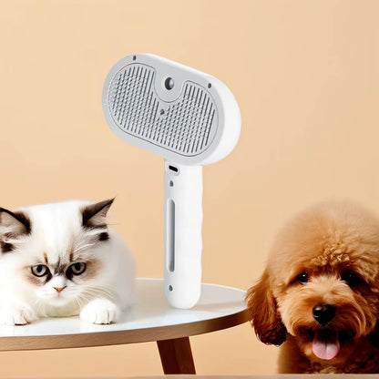 3 in 1 Cat Steam Brush with Release Button Cat Grooming Brush Rechargeable Cat Hair Brush Pet Brush for Cats Dogs Small Animals